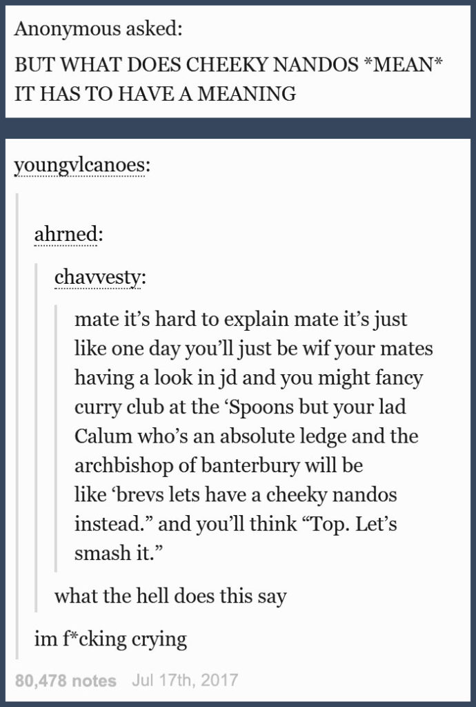 Finally, the Oxford Dictionary definition of Cheeky Nando's - 9GAG