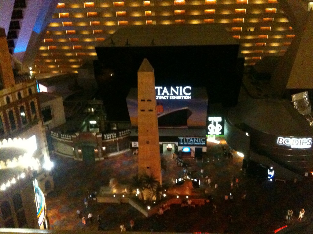The Titanic Exhibition - Luxor interior, from the 16th floor