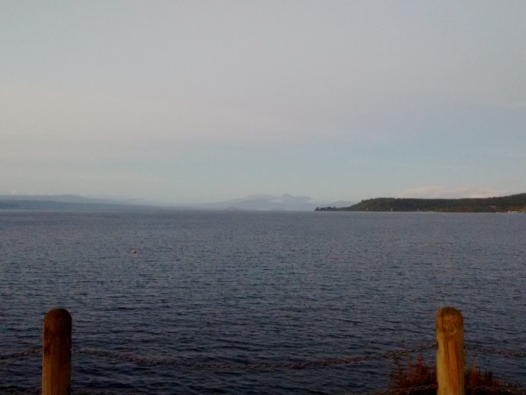 View across Lake Taupo, hopefully towards Ruapehu/Tongariro/Ngaruhoe