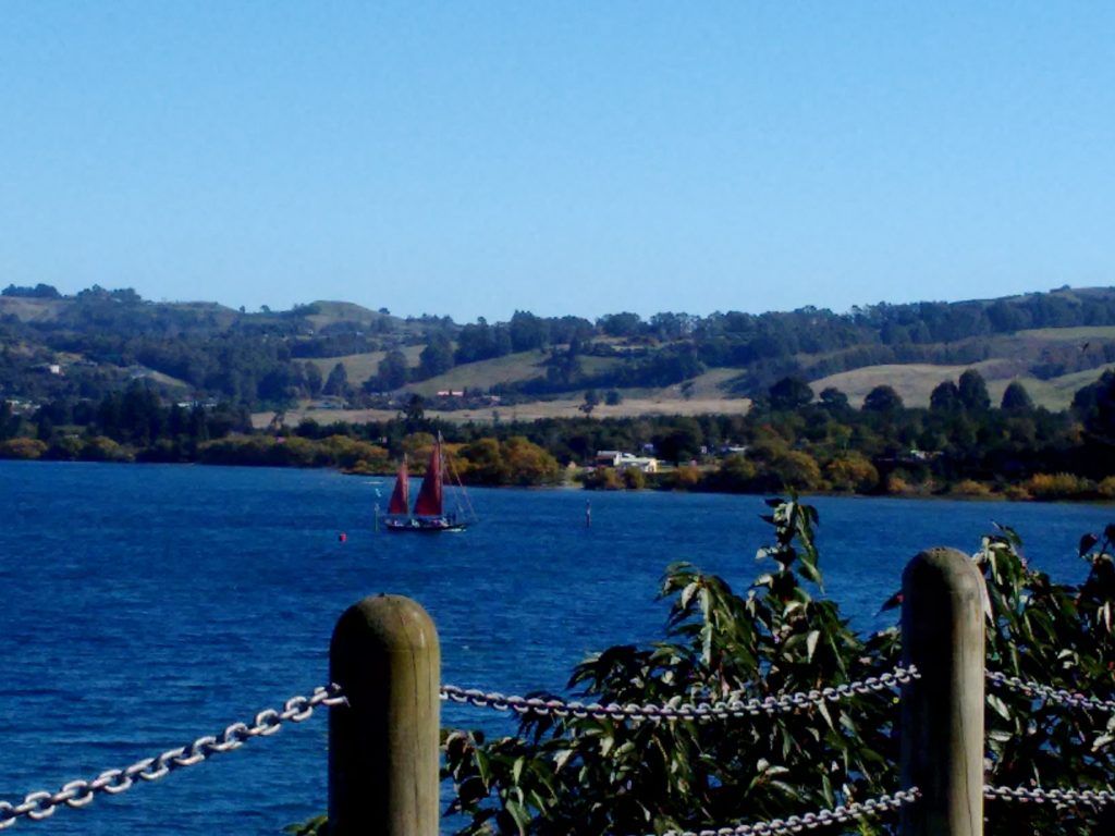 Lake Taupo, with boat
